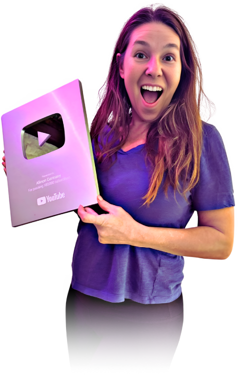 Allison Carmany holding YouTube Play Button